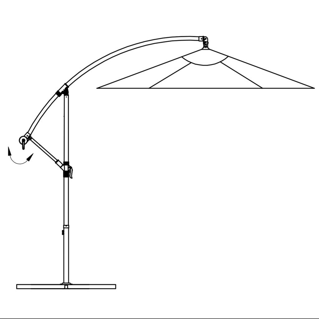 10FT Aluminum Outdoor Patio Umbrella with Crank - UV Resistant Garden Parasol for Table, Market & Hanging Use - Includes Portable Base Stand (Green) - Perfect for Backyard, Poolside & Commercial Spaces