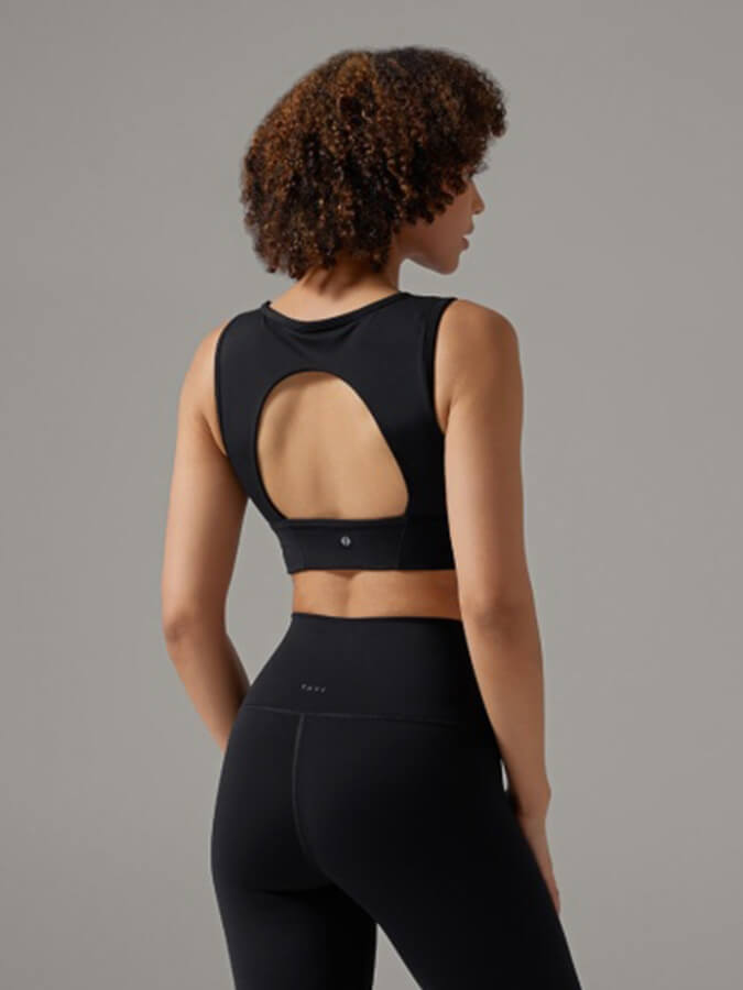 Tavi Agility Women's Sports Bra - High Support Workout Bra for Running & Yoga - Breathable & Moisture Wicking Activewear - Perfect for Gym, Fitness & Daily Wear (Ebony)