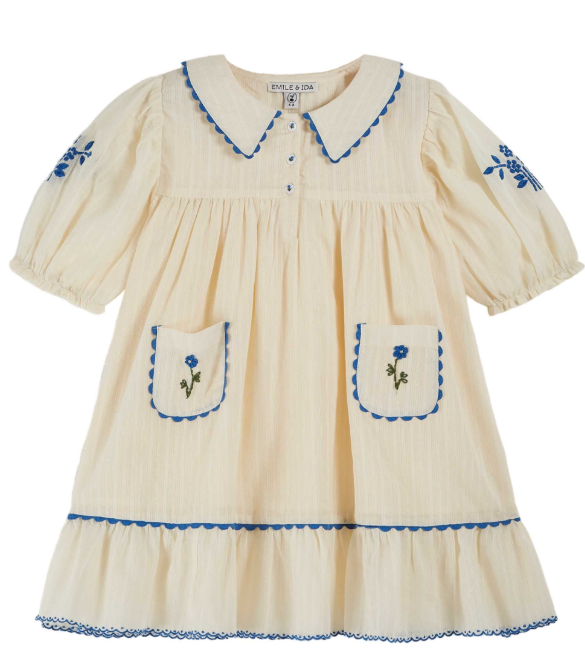 Emile & Ida Embroidered Dress for Girls - 18 Months & 12 Years (12A) | Perfect for Birthday Parties, Family Gatherings & Special Occasions