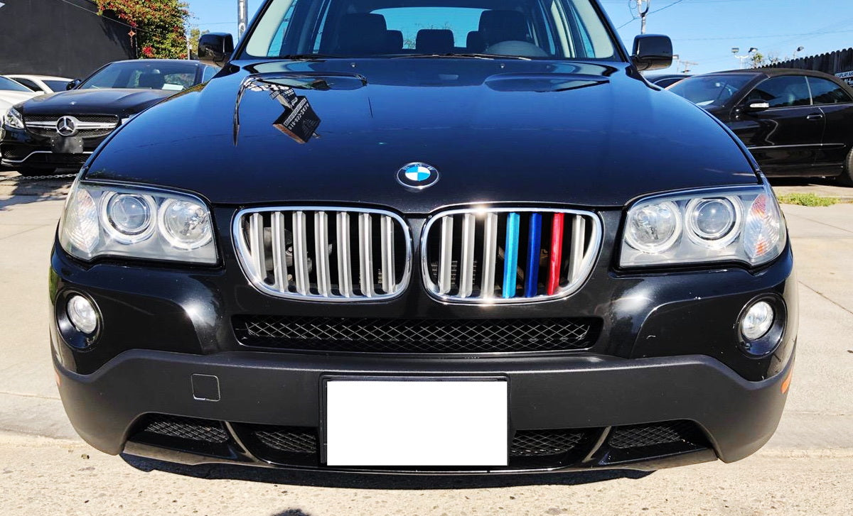 BMW E83 X3 LCI (2007-2010) ///M Color Grille Insert Trims with 7 Beam Kidney Grill - Upgrade Your Front Grille for Sporty Look | Perfect for Car Enthusiasts & Show Vehicles
