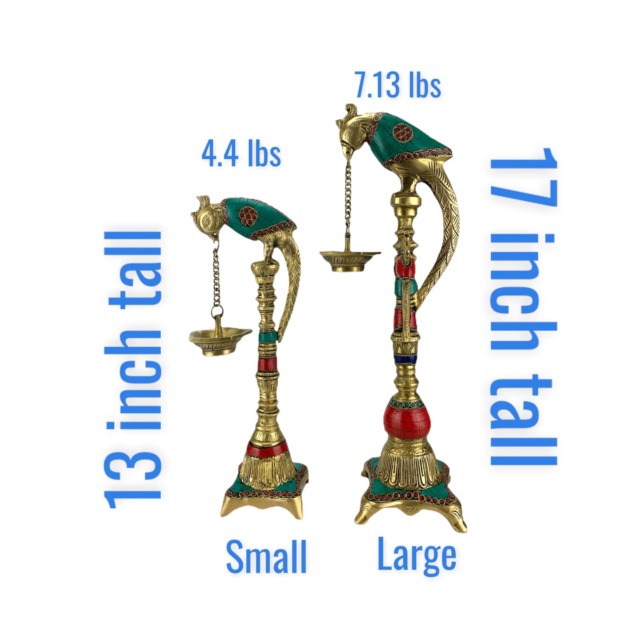 LOVENSPIRE Brass Parrot Wall Hanging Oil Lamp with Chain - Handcrafted Annam Hanging Diya for Home Temple, Office, Mandir Decor - Perfect for Diwali, Puja, Housewarming & Gift Giving - Creates Sacred Ambiance for Prayer & Meditation