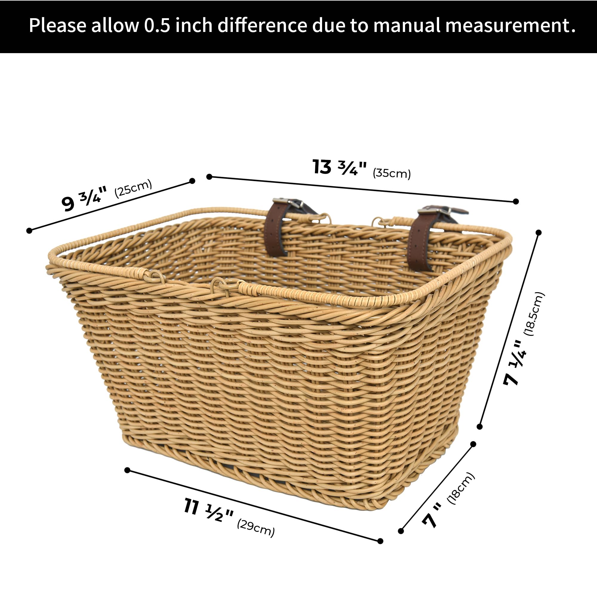 GRANNY SAYS Hand-Woven Wicker Bike Basket - Detachable Front Handlebar Bicycle Basket for Women & Men - Perfect for Groceries, Picnics & Farmers Market Rides