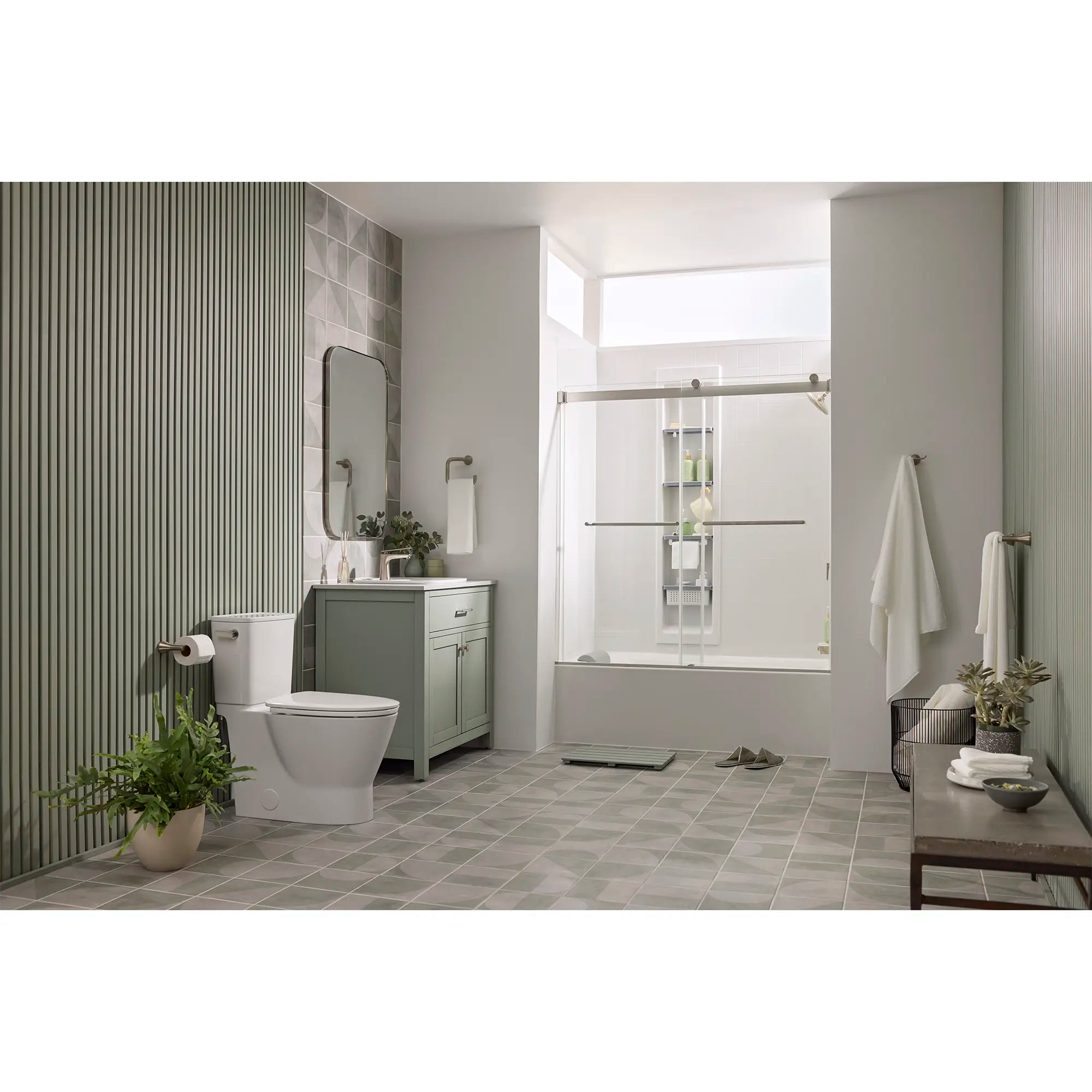 60 x 32 x 72 Inch Vertical Tile Bath Wall Set - Waterproof Shower Panel System for Modern Bathroom Renovation | Perfect for Home Spa, Luxury Bath & Shower Area Upgrade