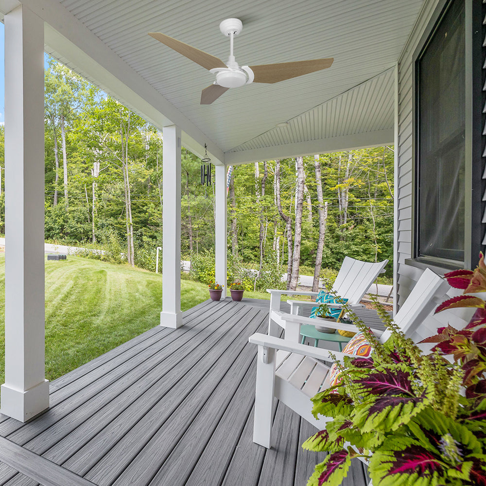 Trailblazer Outdoor Smart Ceiling Fan with LED Light & Remote Control - 56 Inch Weatherproof Design for Patio, Deck & Backyard | Energy Efficient Cooling & Ambient Lighting