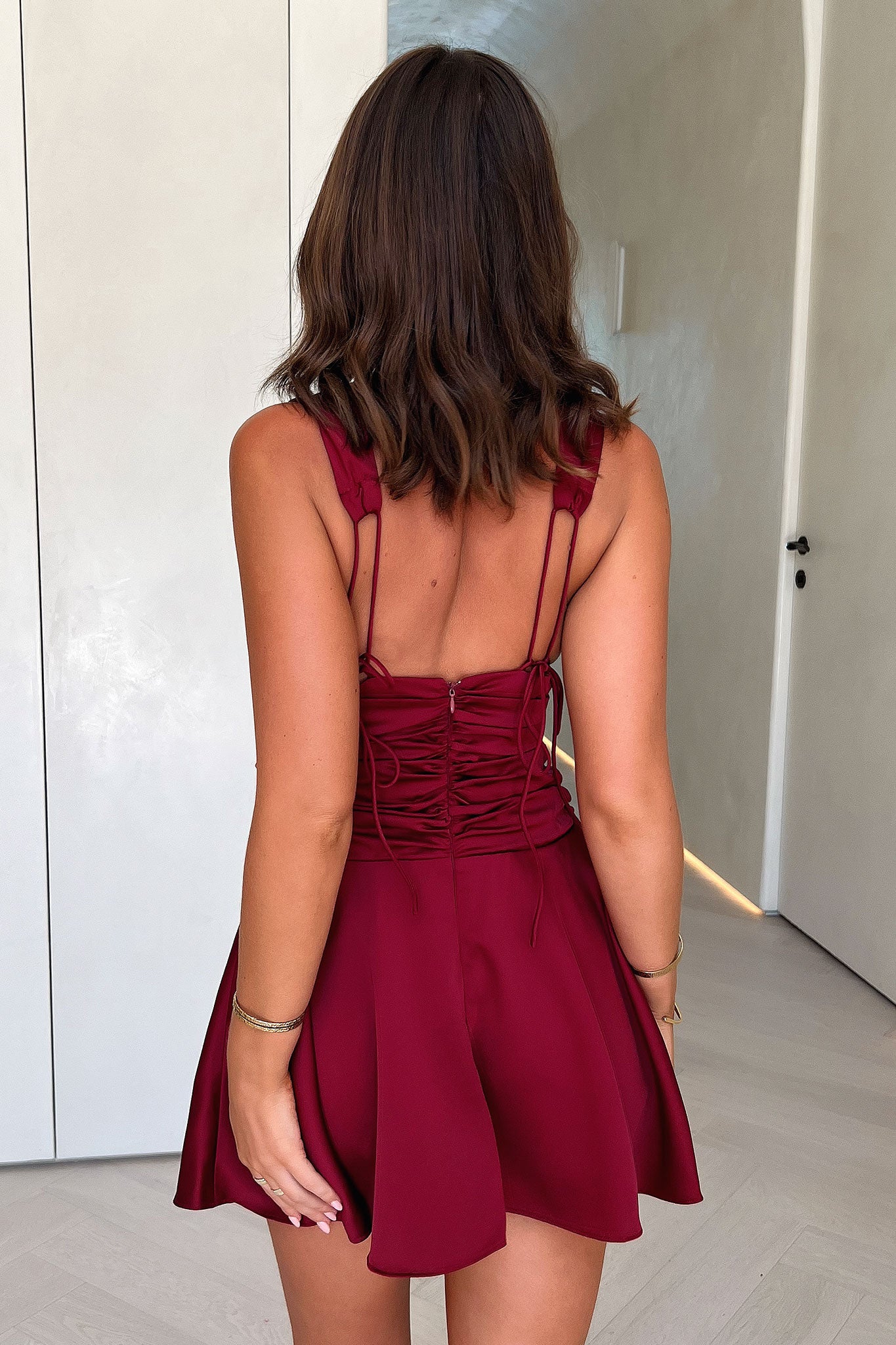 Jane Dress Burgundy - Elegant Women's A-Line Dress for Casual & Party Wear | Perfect for Office, Date Night & Special Occasions