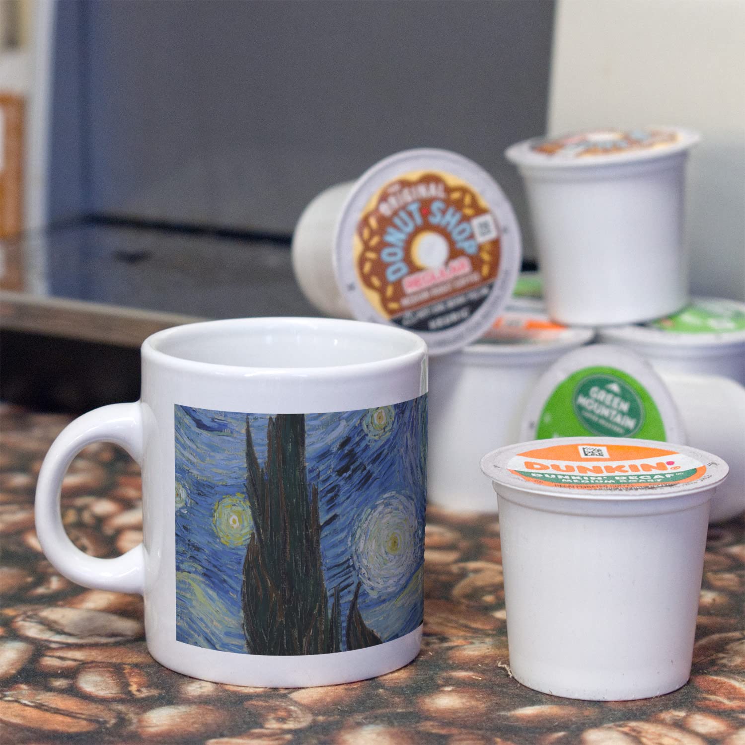 Van Gogh Starry Night Espresso Cups Set of 4 - Handmade Ceramic Coffee Mugs for Home, Office & Cafe Use - Perfect Gift for Art Lovers & Coffee Enthusiasts
