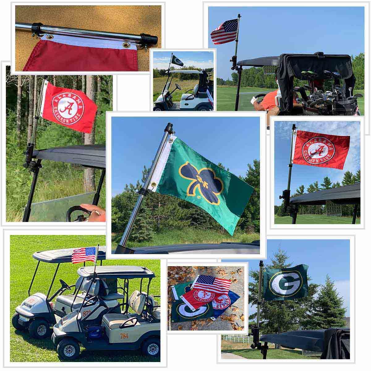 Milwaukee Bucks Golf Cart Flag Pole with Holder Mounting Bracket - Officially Licensed NBA Team Car Flag for Golf Carts, ATVs & UTVs - Perfect for Game Days, Tailgating & Fan Support