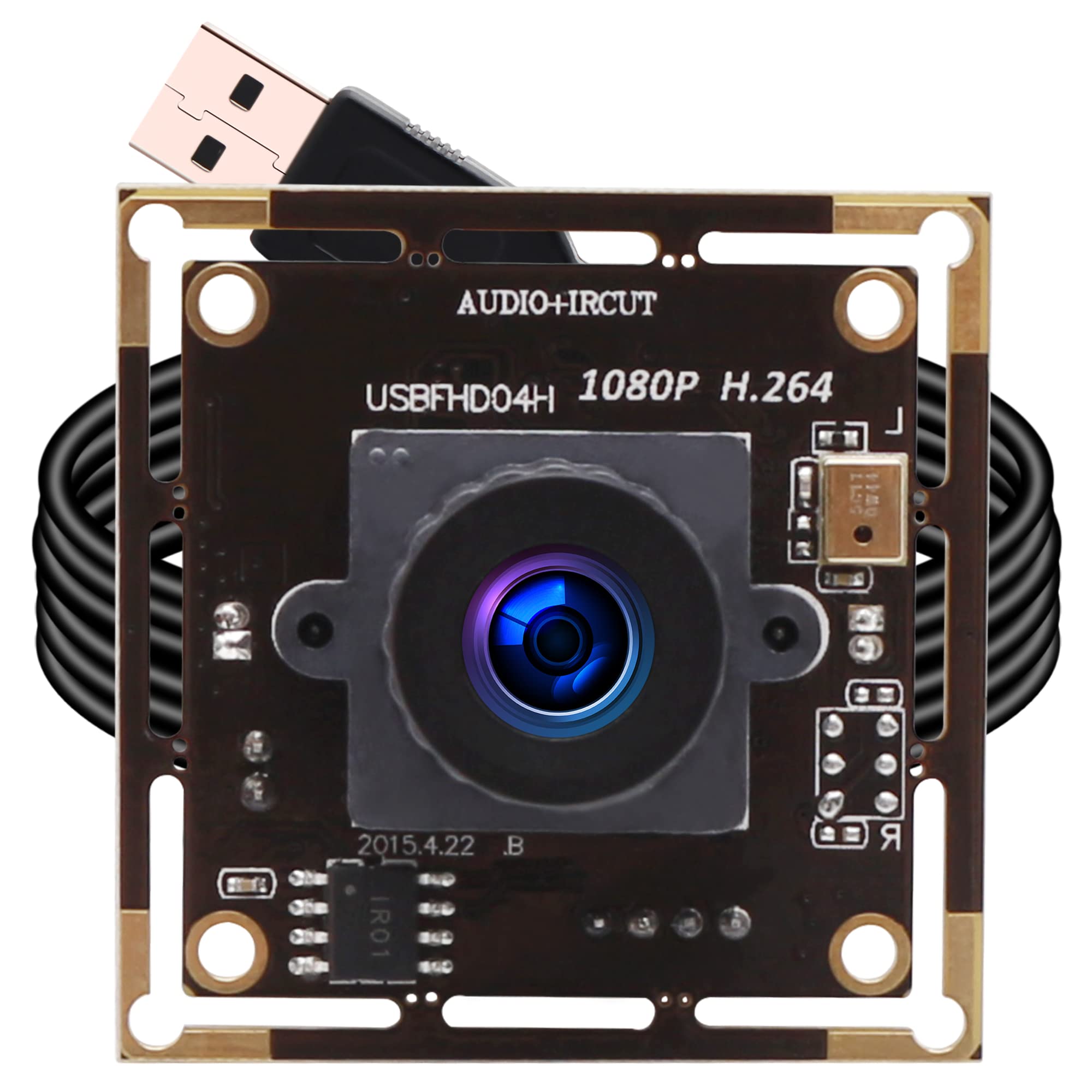 ELP 2.1mm Lens Wide Angle 1080P USB Webcam with Microphone - UVC USB 2.0 Security Camera for PC/Laptop, 2MP CMOS AR0330 Sensor, Ideal for Video Conferencing, Online Classes & Home Security Monitoring