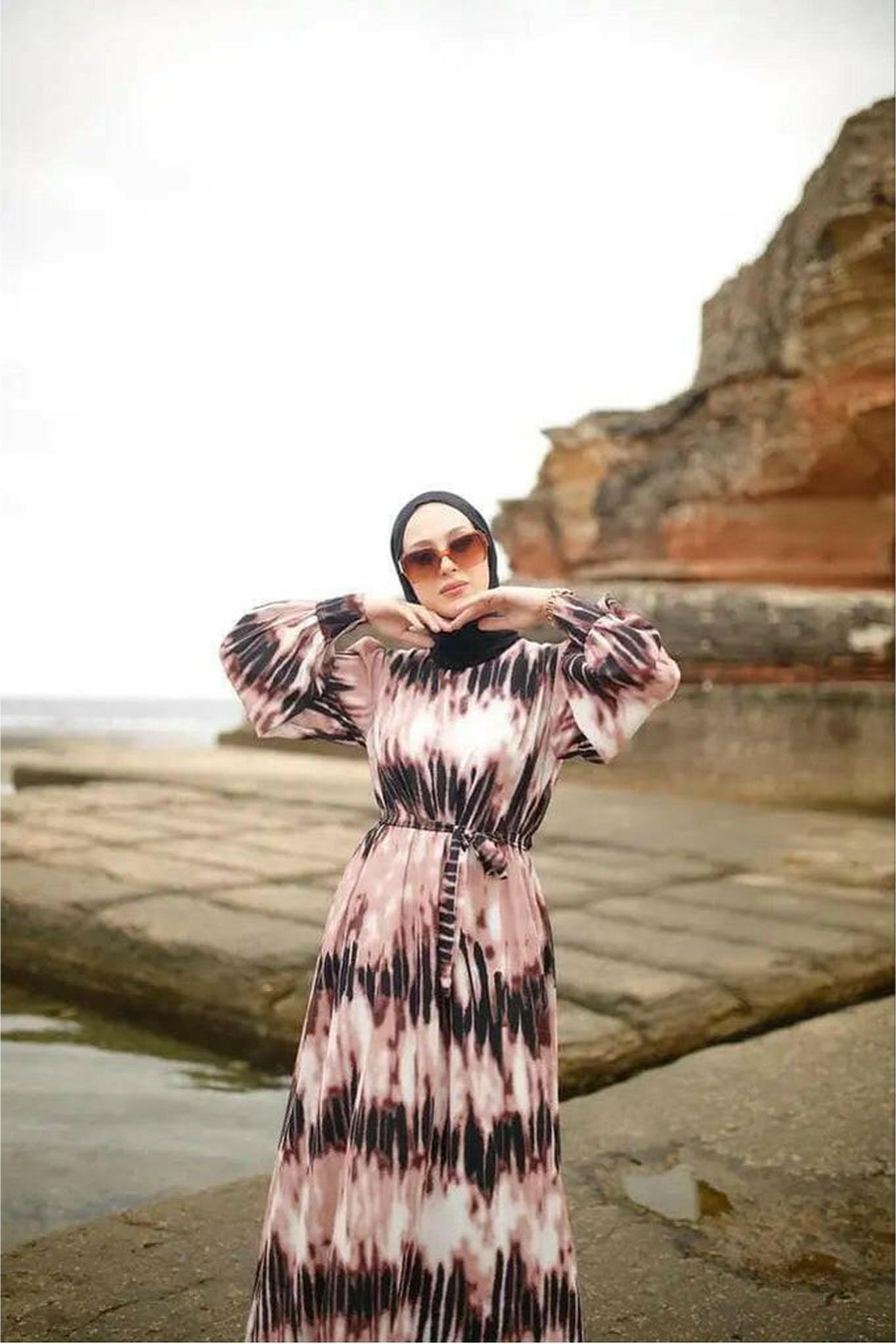 Louisiana Long Maxi Dress with Long Sleeves - Flowy Boho Women's Dress for Casual Wear, Beach Vacation & Special Occasions