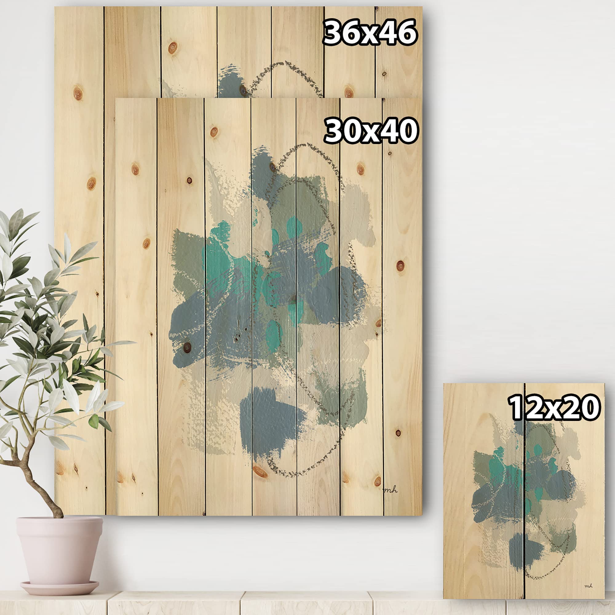 DesignQ Hopeful III Modern Wood Wall Art - Blue Abstract Pine Wood Wall Decor, Large Contemporary Wood Panels for Living Room, Bedroom & Office Decor
