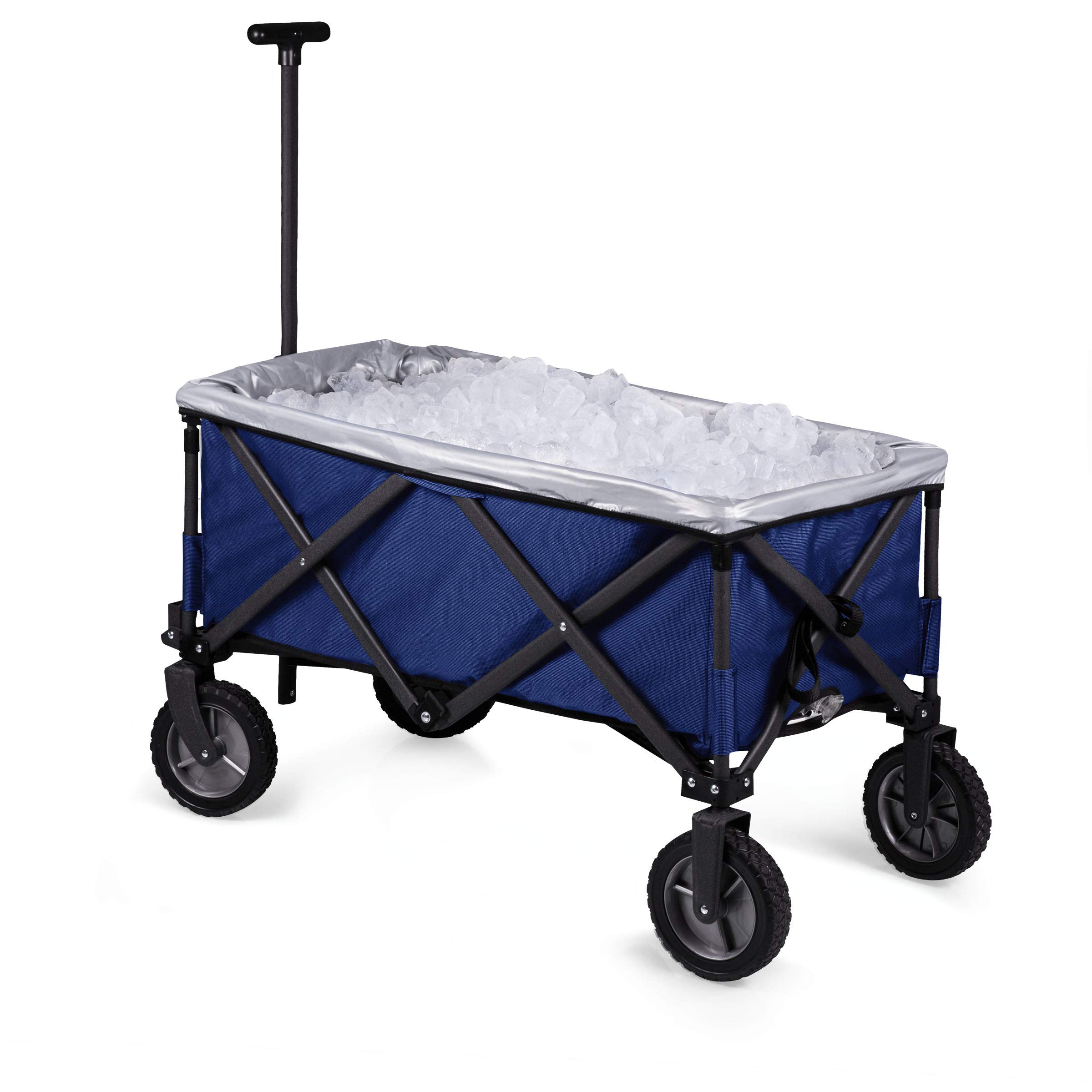 PICNIC TIME Adventure Wagon Elite - Heavy Duty Folding Utility Cart with Table Top Lid & Soft Cooler Liner | Perfect for Beach, Camping, Tailgating, Farmers Market & Outdoor Adventures