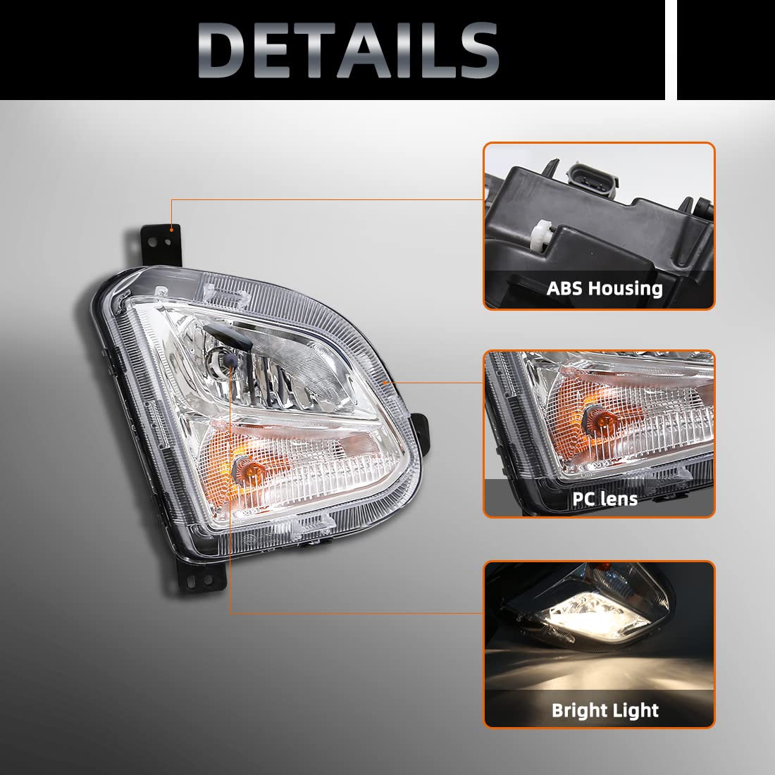 2018-2020 Chevy Equinox Fog Light with Turn Signal - Front Bumper Replacement LED Fog Lamp Assembly | Perfect for Night Driving & Enhanced Visibility in Rain/Fog