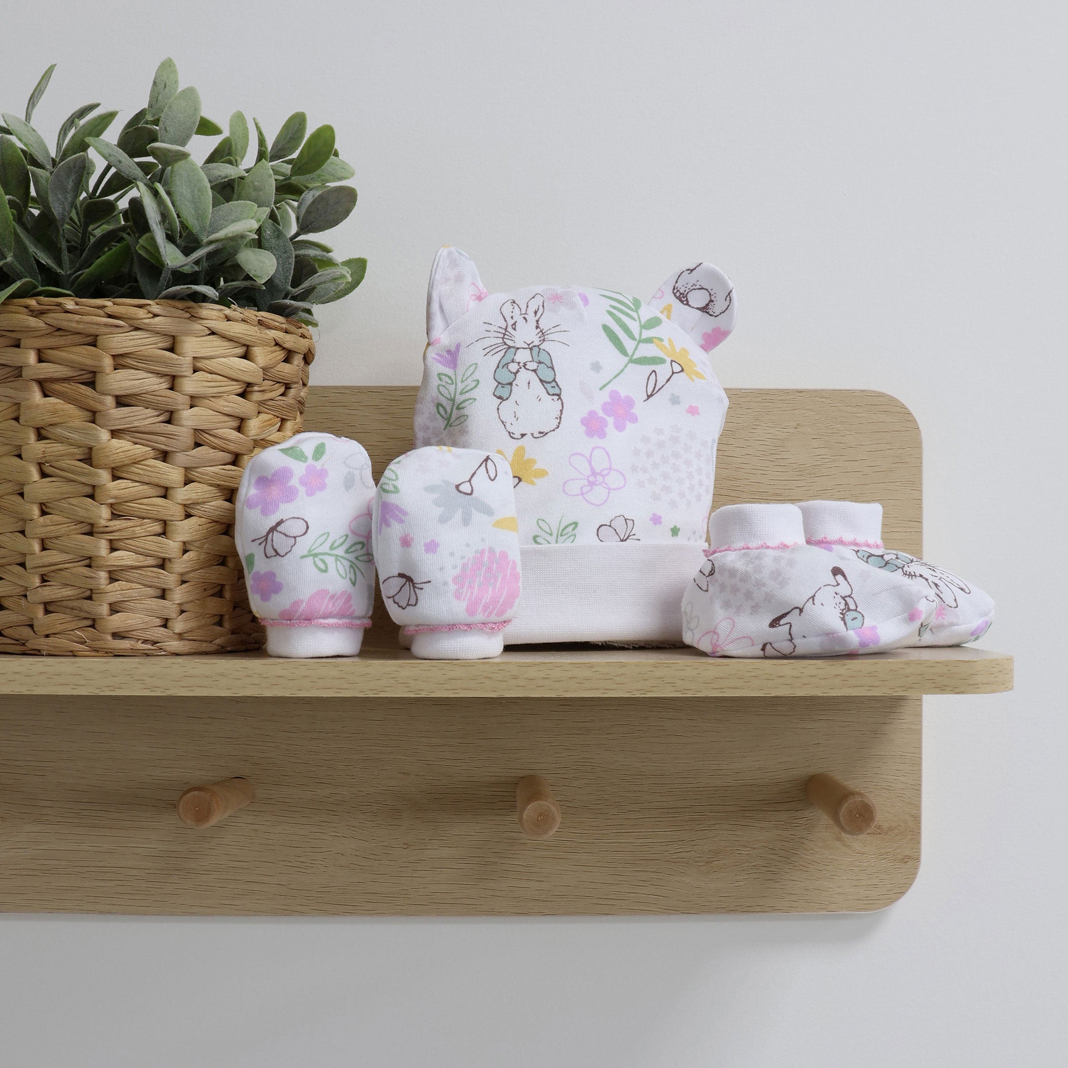 Peter Rabbit 'New Adventure' 3-Piece Baby Layette Set - Soft Pink Cotton Outfit for Newborns | Perfect for Photoshoots, Gift Giving & Special Occasions