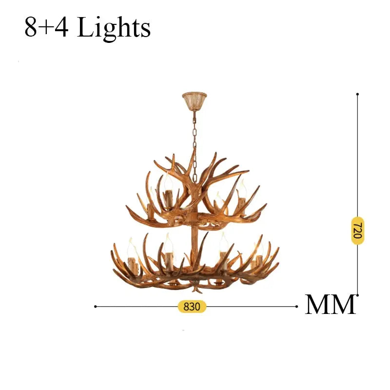 Zoey Resin Moose Antler Chandelier - Rustic Lodge Decor for Cabin, Hunting Lodge & Western Home Lighting