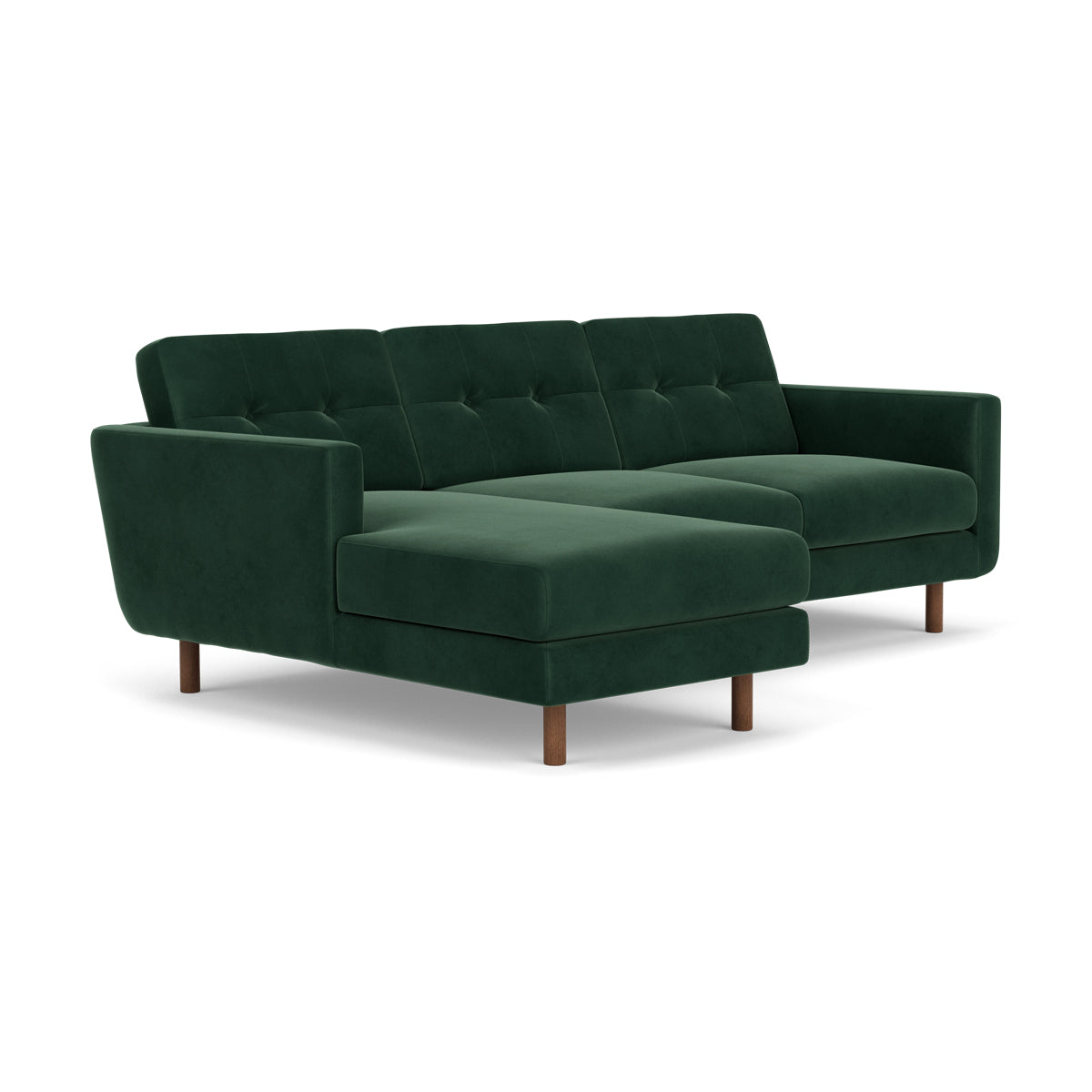 Luxury Conrad Velvet Left Chaise Sofa - Modern Sectional Couch for Living Room, Lounge & Home Theater | Soft Upholstered Furniture with Tufted Back & Sturdy Wooden Frame