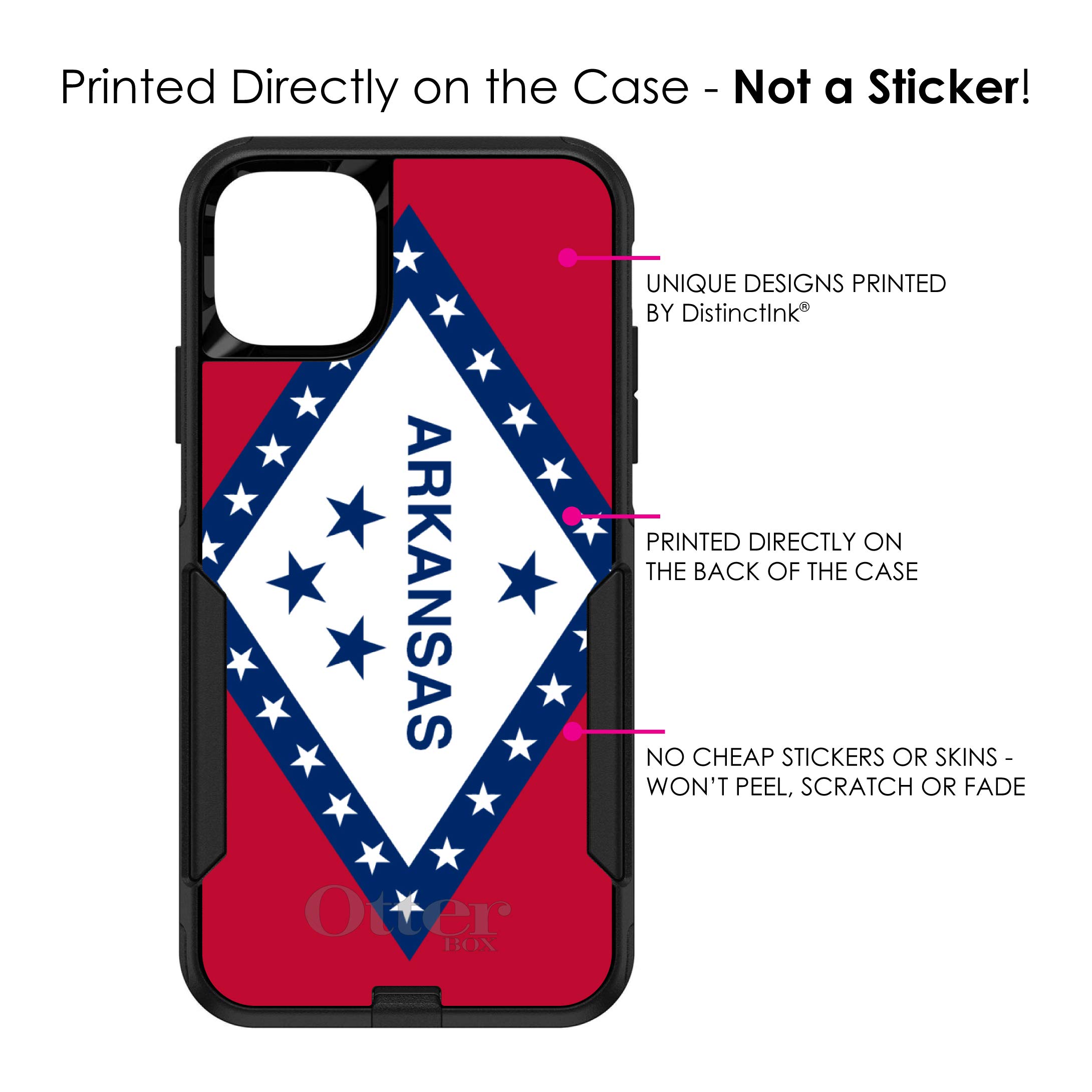 DistinctInk iPhone 11 Pro Case (5.8 Inch) - Arkansas State Flag Design - Durable Protective Cover Replacement for OtterBox Commuter - Perfect for Outdoor Activities, Travel & Daily Use