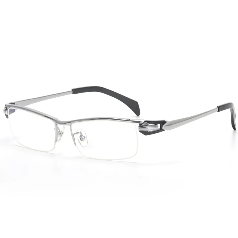 Aror Unisex Semi-Rimless Square Titanium Eyeglasses Frame 94284 - Lightweight & Durable for Work, Reading & Fashion