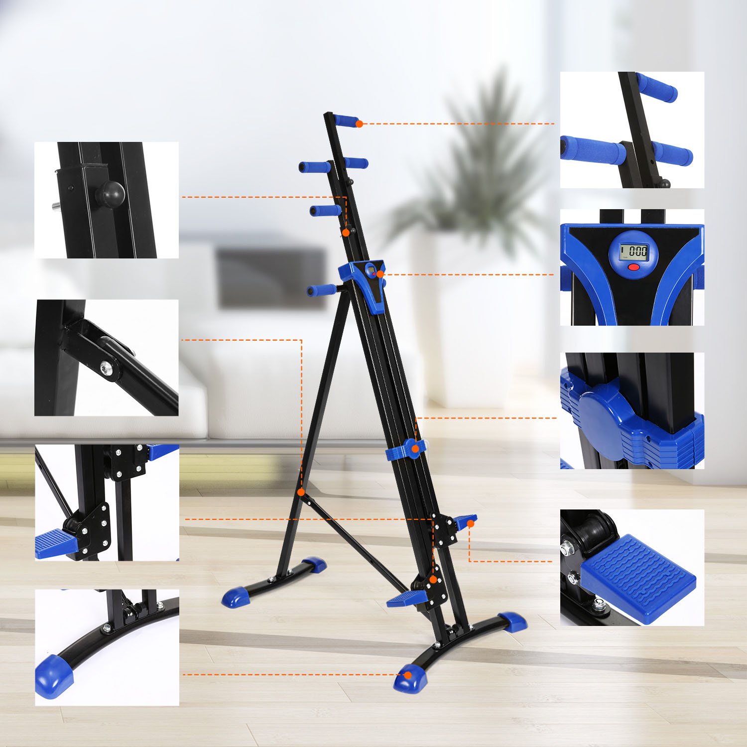 Upgraded Folding Vertical Climber Exercise Machine - 5-Level Resistance Stair Stepper for Full Body Workout, 350LB Capacity Home Gym Equipment | Perfect for Cardio, Weight Loss & Strength Training at Home