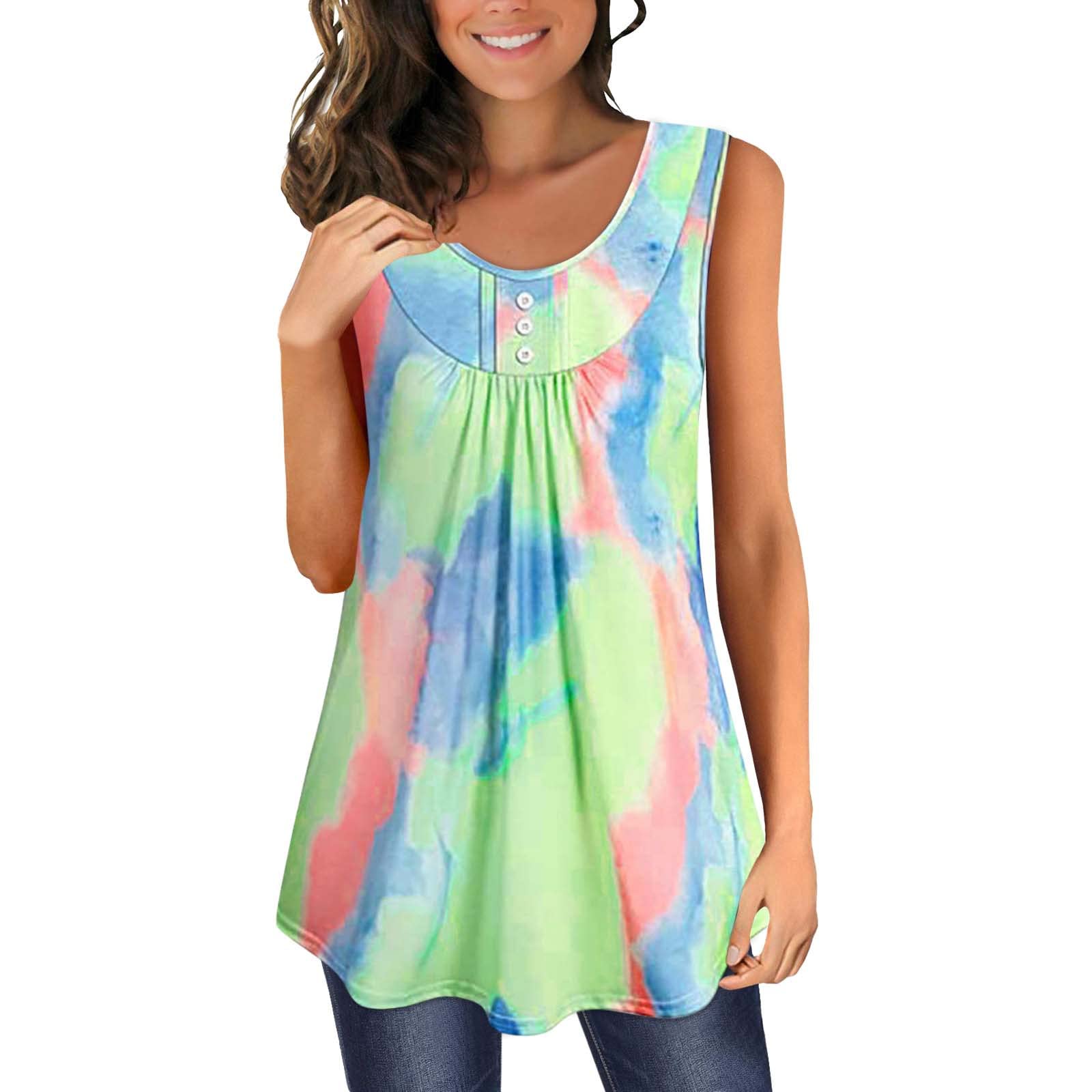 Women's Summer Sleeveless Button-Down Tunic Top - Casual Cropped T-Shirt for Teens | Beach Outfit, Streetwear & Vacation Style