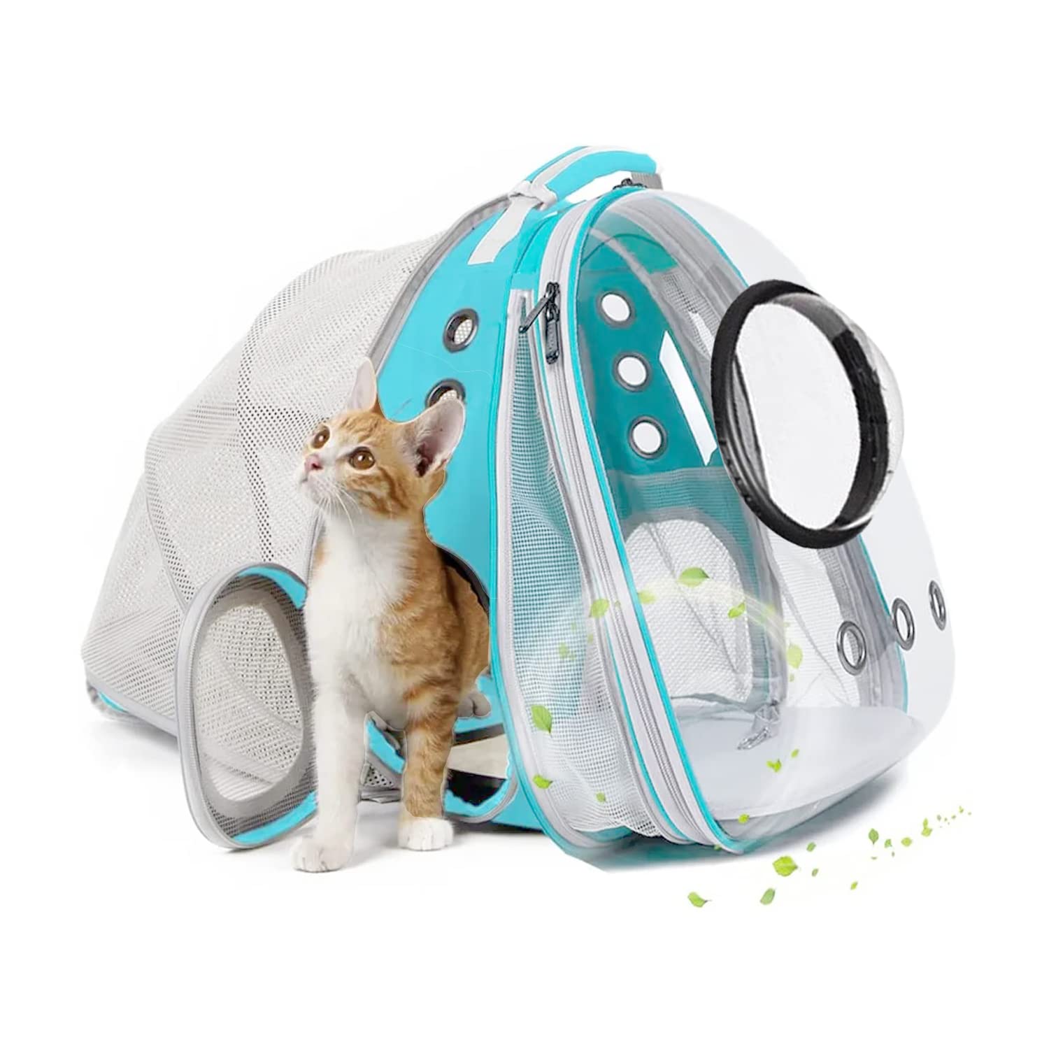 Emily Pets Airline-Approved Pet Carrier Backpack - Bubble Design for Cats & Small Dogs - Travel, Hiking & Outdoor Use - Perfect for Airplane Cabins, Vet Visits & Daily Adventures (Sky Blue)