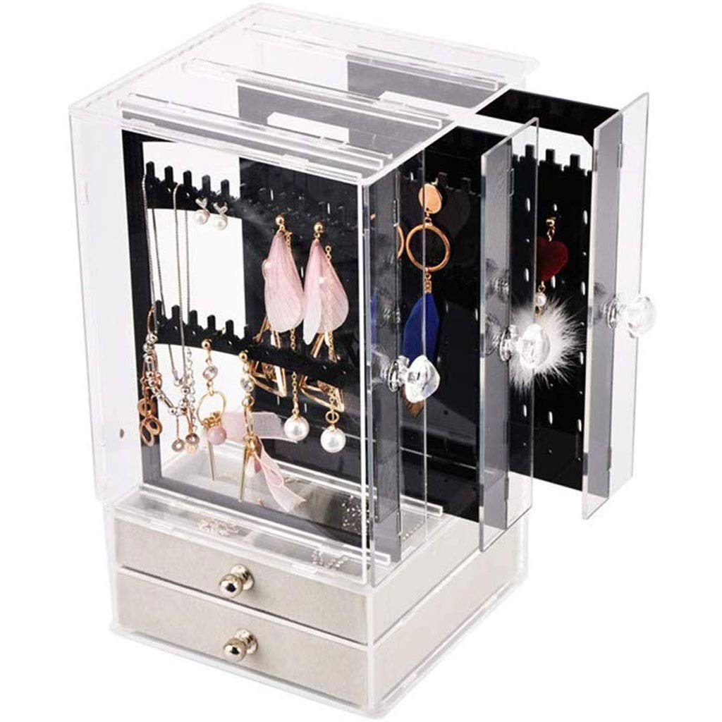Premium Synthetic Leather Jewelry Box Organizer - Lockable Storage for Necklaces, Rings, Earrings & Watches | Perfect Gift for Women, Travel & Home Decor