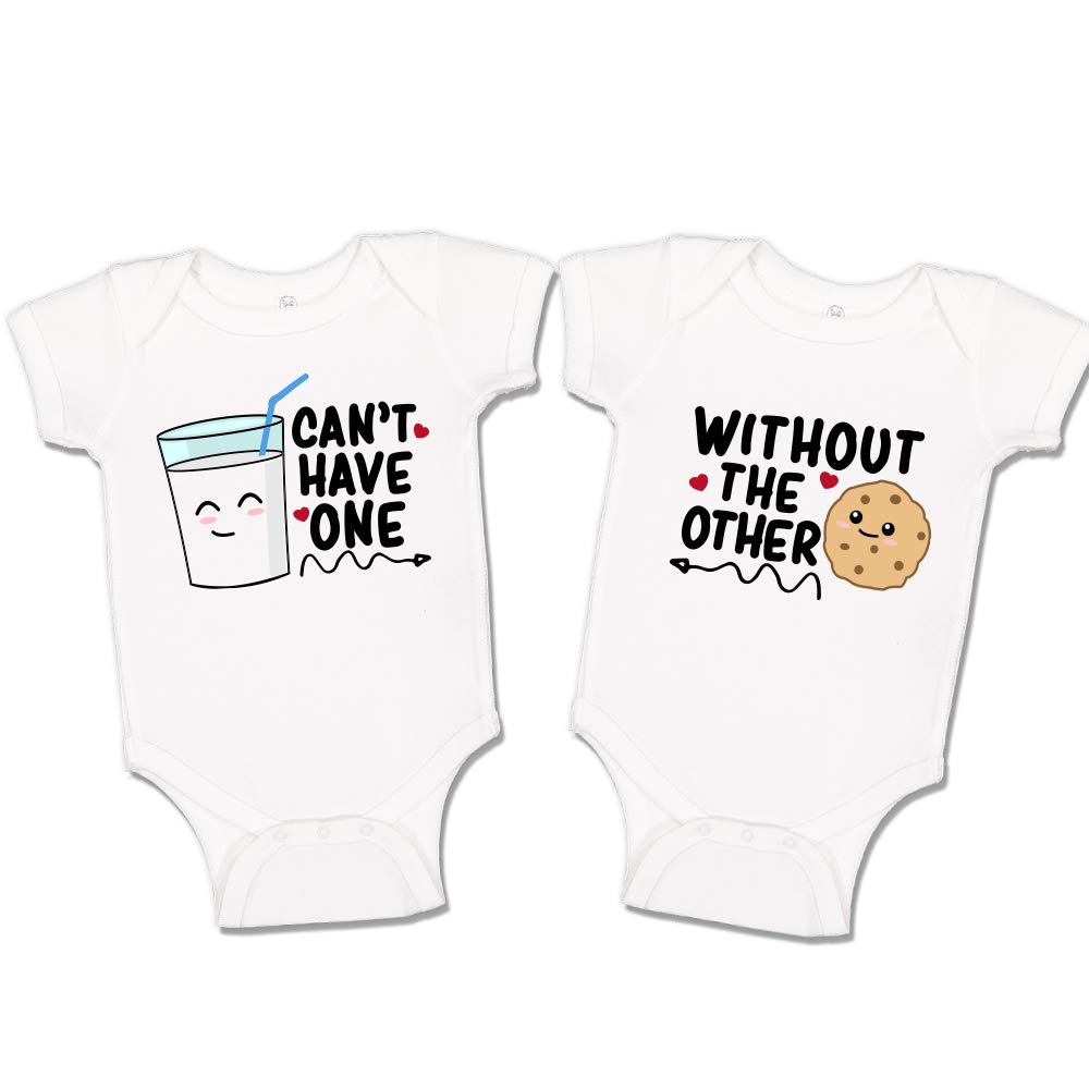 Adorable Milk and Cookies Matching Baby Outfits - Twin Bodysuits & Toddler T-Shirts Set | Cute Sibling Photoshoot & Family Matching Outfits