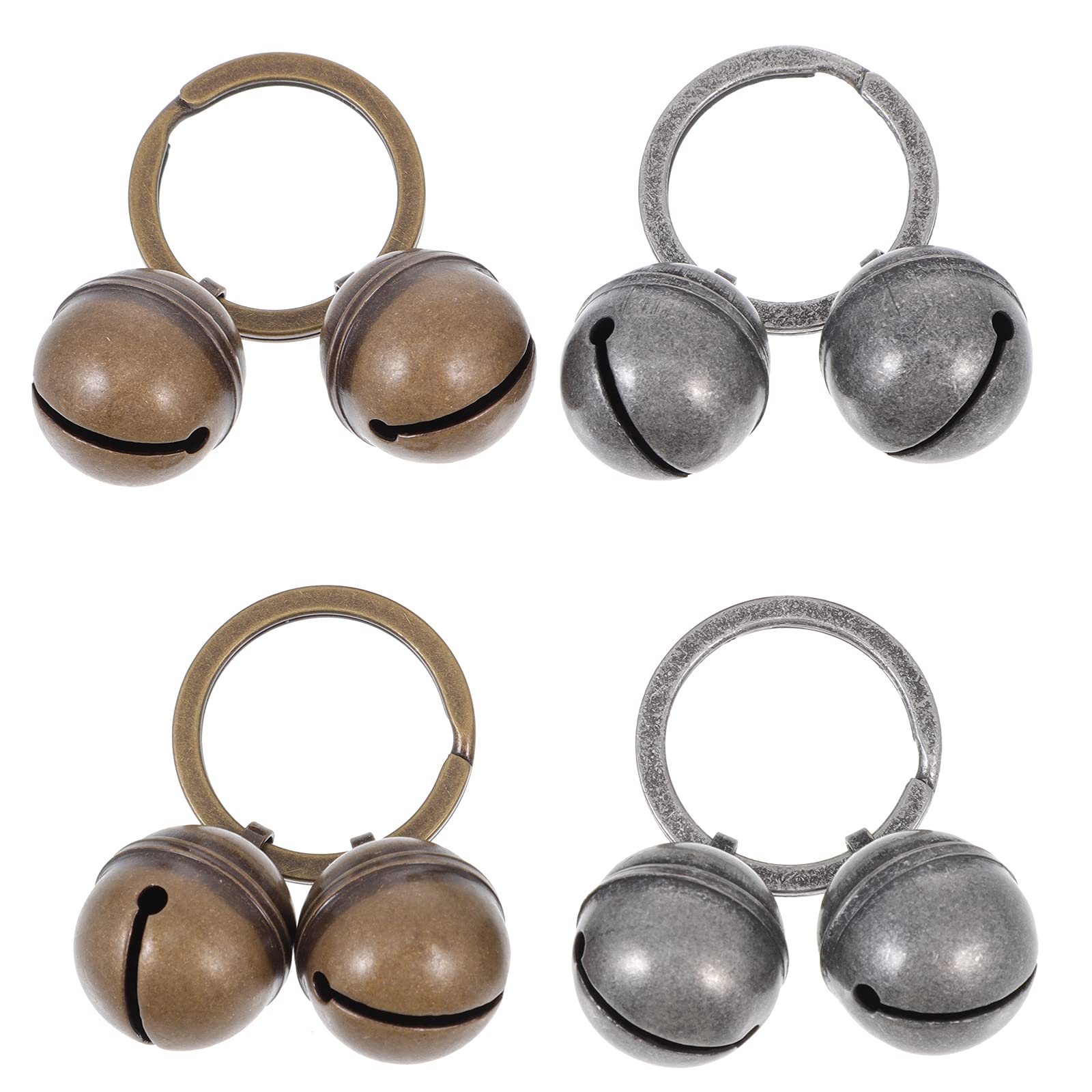 4 Sets Loud Dog Collar Bells & Cat Copper Bells - Pet Training Accessories with Safety Pendant - Puppy Toys for Outdoor Walking, Hunting & Pet Safety