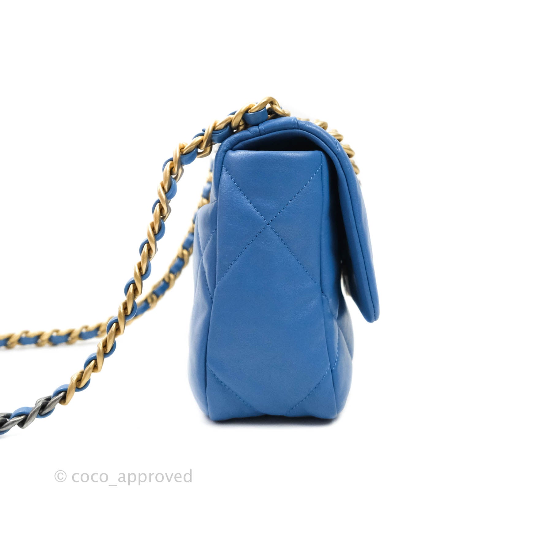 Chanel 19 Small Handbag in Blue with Mixed Hardware - Luxury Designer Crossbody Bag for Women | Perfect for Date Night, Parties & Special Occasions