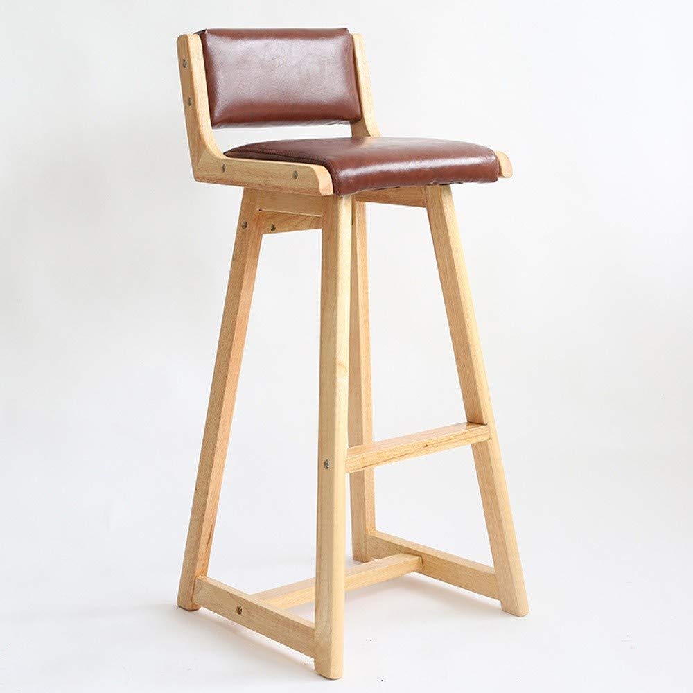 Modern Wood Bar Stool - Adjustable Height Kitchen Island Stool, Minimalist Home Bar Chair with Solid Wood Legs (Gray/Brown) - Perfect for Breakfast Nook, Kitchen Counter or Home Pub Decor
