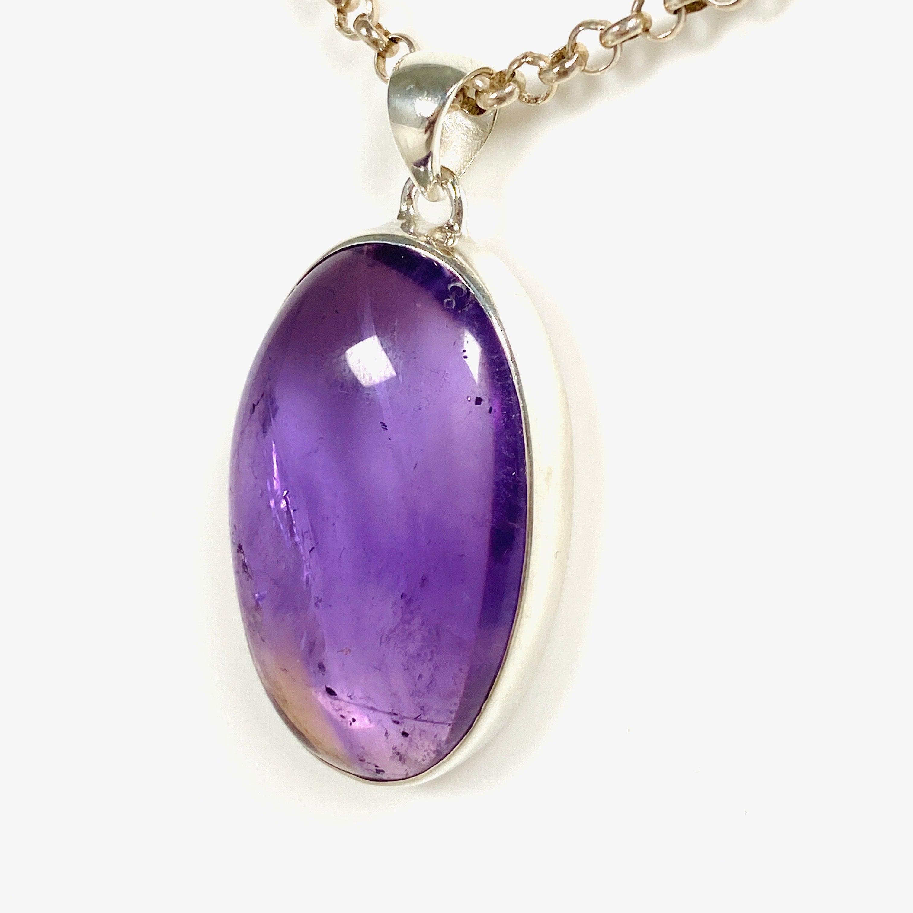 Natural Ametrine Oval Pendant Necklace - 925 Sterling Silver Jewelry for Women - Elegant Gift for Birthday, Anniversary & Special Occasions | Perfect for Evening Parties, Date Nights & Formal Events