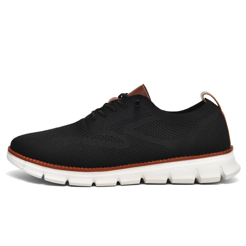 Breeze Men's Oxford Lace-Up Shoes - Lightweight Casual & Dress Shoes for Comfortable Walking | Perfect for Office, Travel & Everyday Wear