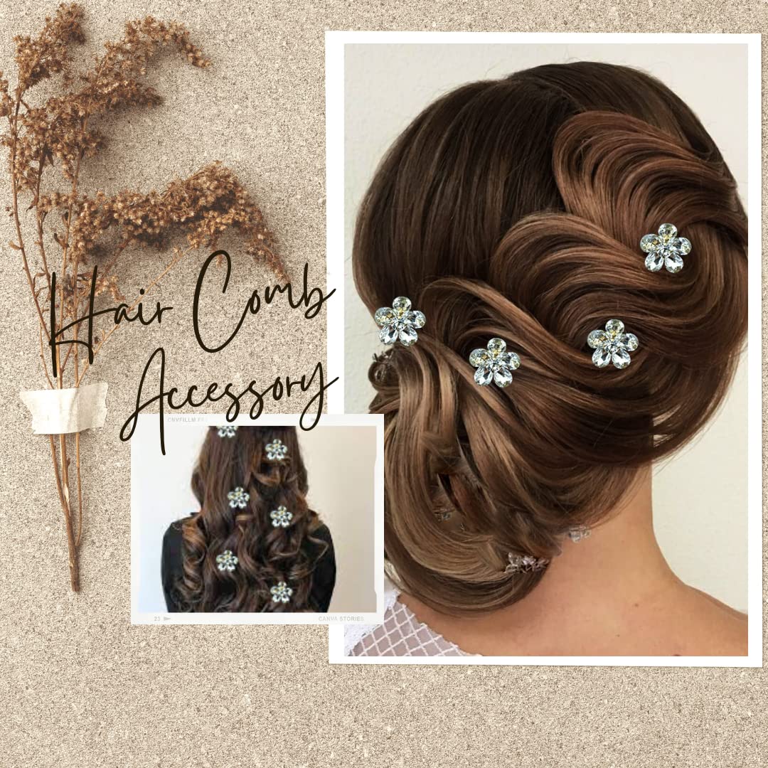 Elegant Floral Stone Hair Comb Slide - Silver Bridal Hair Pin for Women & Girls | Perfect for Weddings, Prom, and Special Occasions