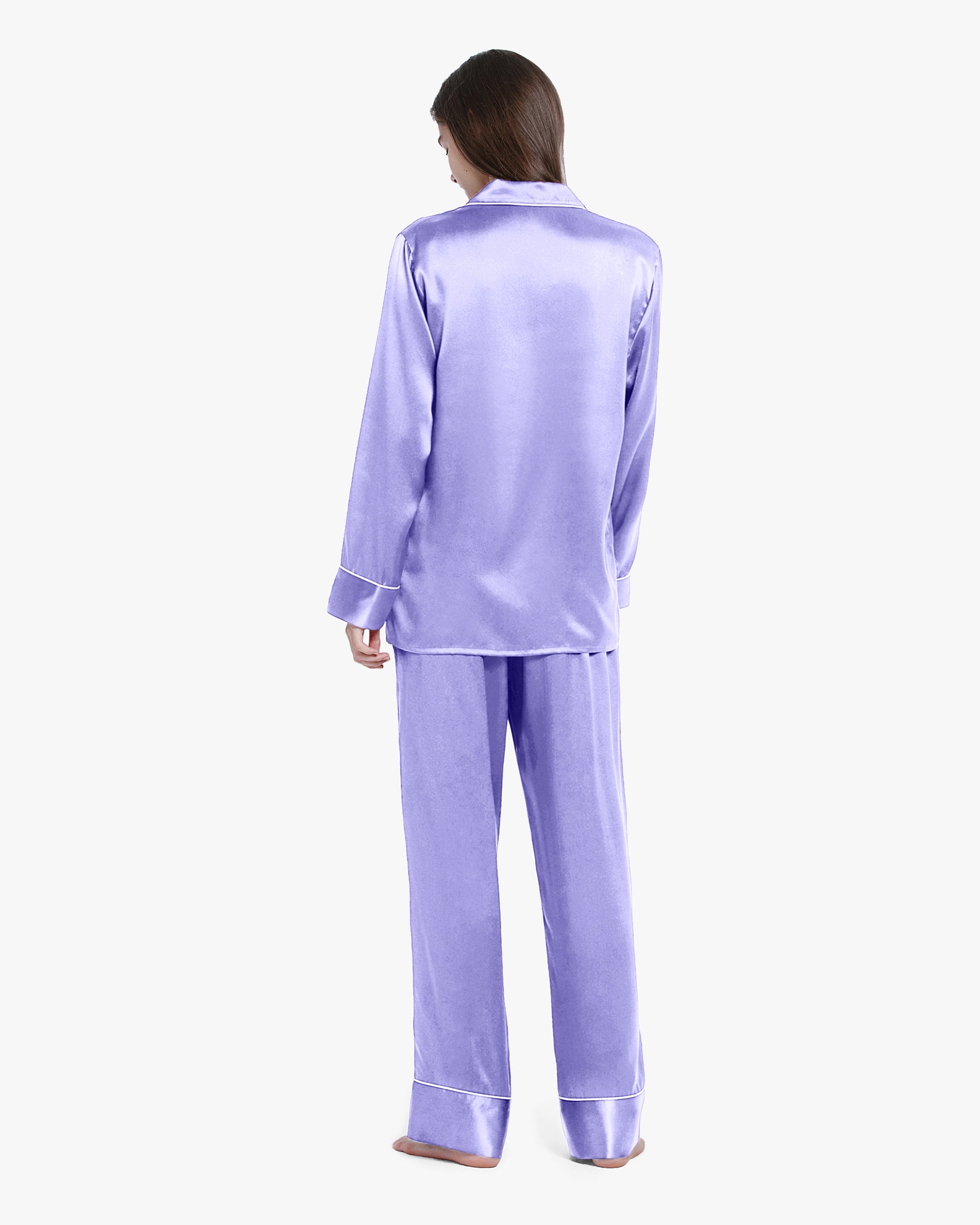 Silk Pajamas for Women - Soft & Comfortable Sleepwear Set with Piped Details - Perfect for Relaxing at Home, Lounging & Gift Giving