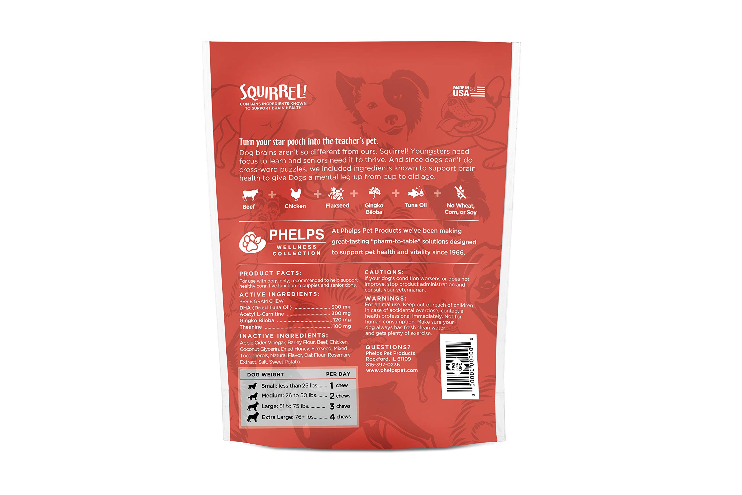 Squirrel Attention Focusing Beef & Chicken Flavor Dog Treats 4.5 oz - High Protein Training Snacks for Small & Medium Dogs - Perfect for Obedience Training, Rewards & Behavior Improvement