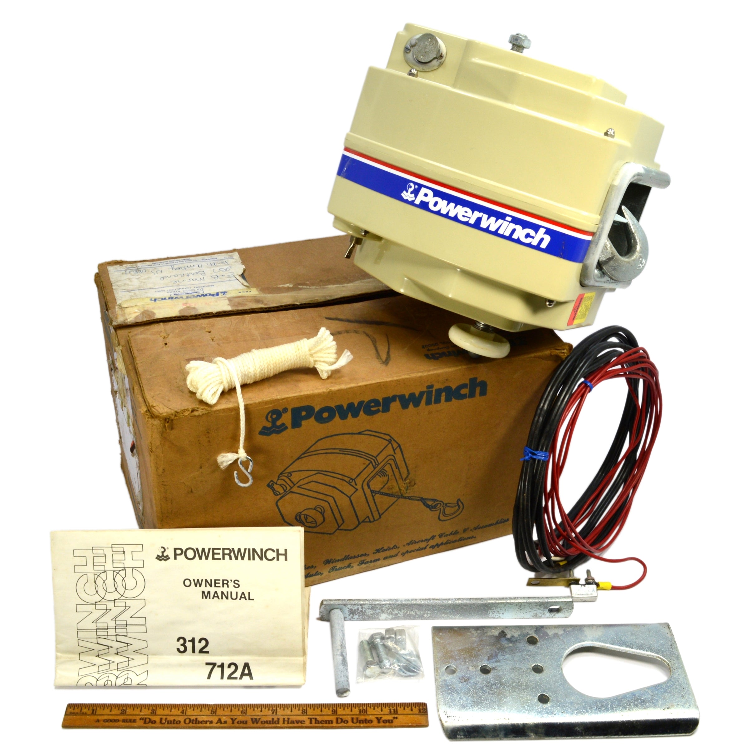 POWERWINCH No. 312 Electric Trailer Winch - 12V Heavy Duty Boat & Utility Winch with Remote Control - Perfect for Boat Trailers, ATV Hauling & Off-Road Recovery