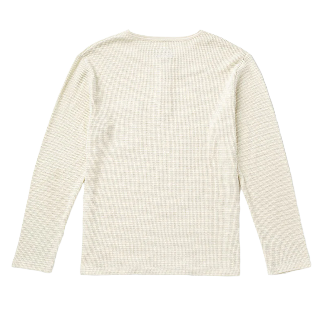 Seager Sawpit Long Sleeve Henley Thermal Shirt for Men - White | Warm Winter Base Layer for Hiking, Camping & Outdoor Activities
