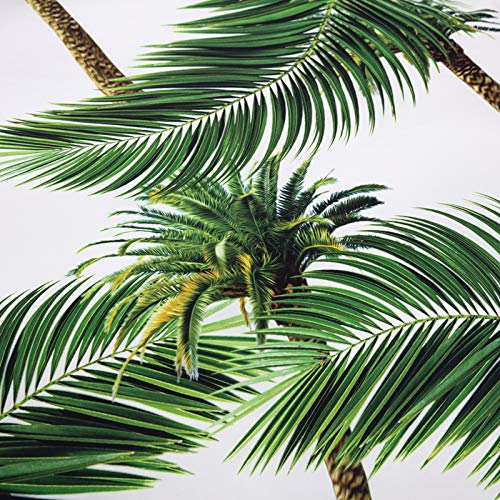 Exotic Tropical Rainforest Green Botanical Duvet Cover Set with Palm Tree Leaves Design - Twin Size White Bedding Quilt & Pillowcases for Jungle-Themed Bedroom Decor | Perfect for Nature Lovers, Boho Chic & Tropical Home Styling