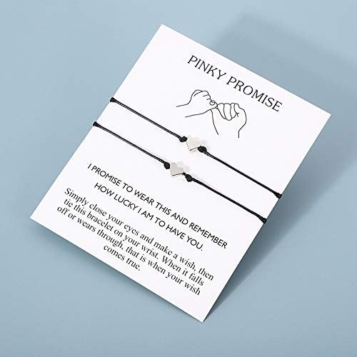 Stylish Bling BFF Love Heart Promise Distance Bracelets - Set of 2 Matching Couple Bracelets for Best Friends, Couples, Family (Women & Men) - Perfect for Long Distance Relationships, Anniversaries & Friendship Gifts