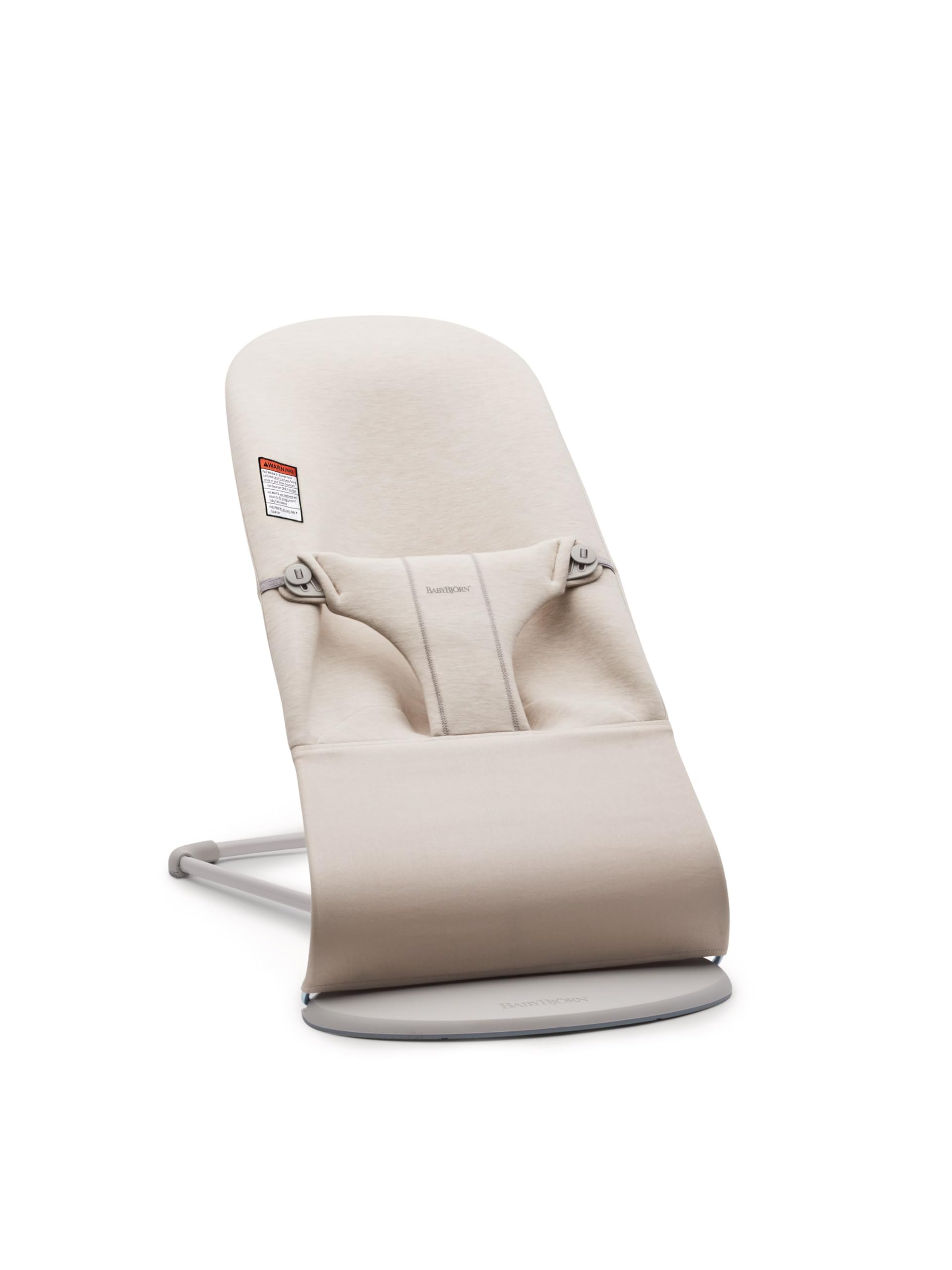 BabyBjörn Bouncer Bliss - Adjustable 2-in-1 Baby Bouncer & Toddler Chair (8-29 lbs) | Lightweight Portable Infant Seat with 4 Positions | Light Beige 3D Jersey Fabric | Perfect for Nursery, Living Room & Travel