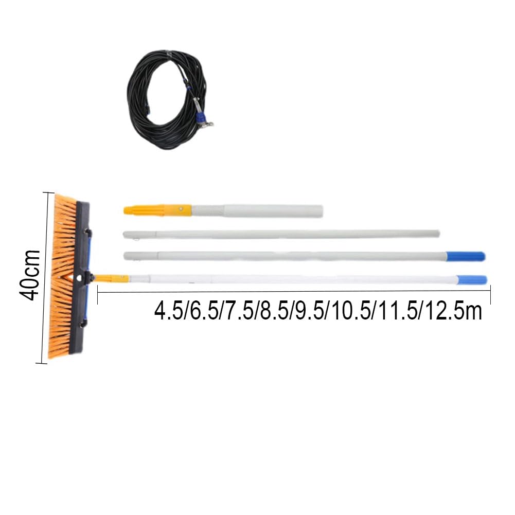 Solar Panel Cleaning Brush Kit with Extension Pole - Water Fed Brush for Photovoltaic & Solar Panels - Professional Window & Roof Cleaning Tool for Home & Commercial Use