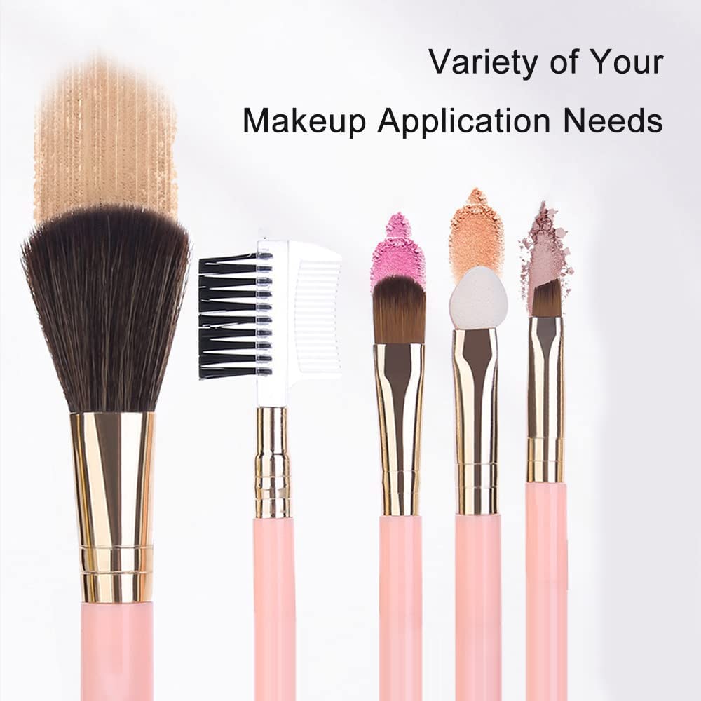 6-Piece Professional Makeup Brush Set - Foundation, Powder, Blush, Concealer & Contour Brushes for Flawless Face & Eye Makeup Application | Perfect for Daily Use, Travel & Professional Makeup Artists