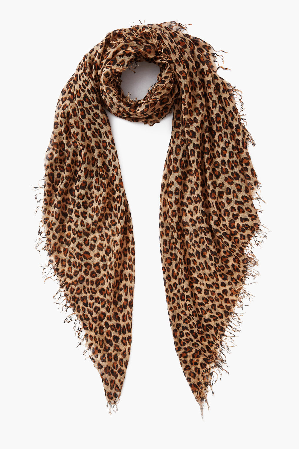 Luxury Cashmere and Silk Scarf - Roasted Pecan Leopard Print - Soft Winter Wrap for Women - Perfect for Office, Travel and Gift Giving