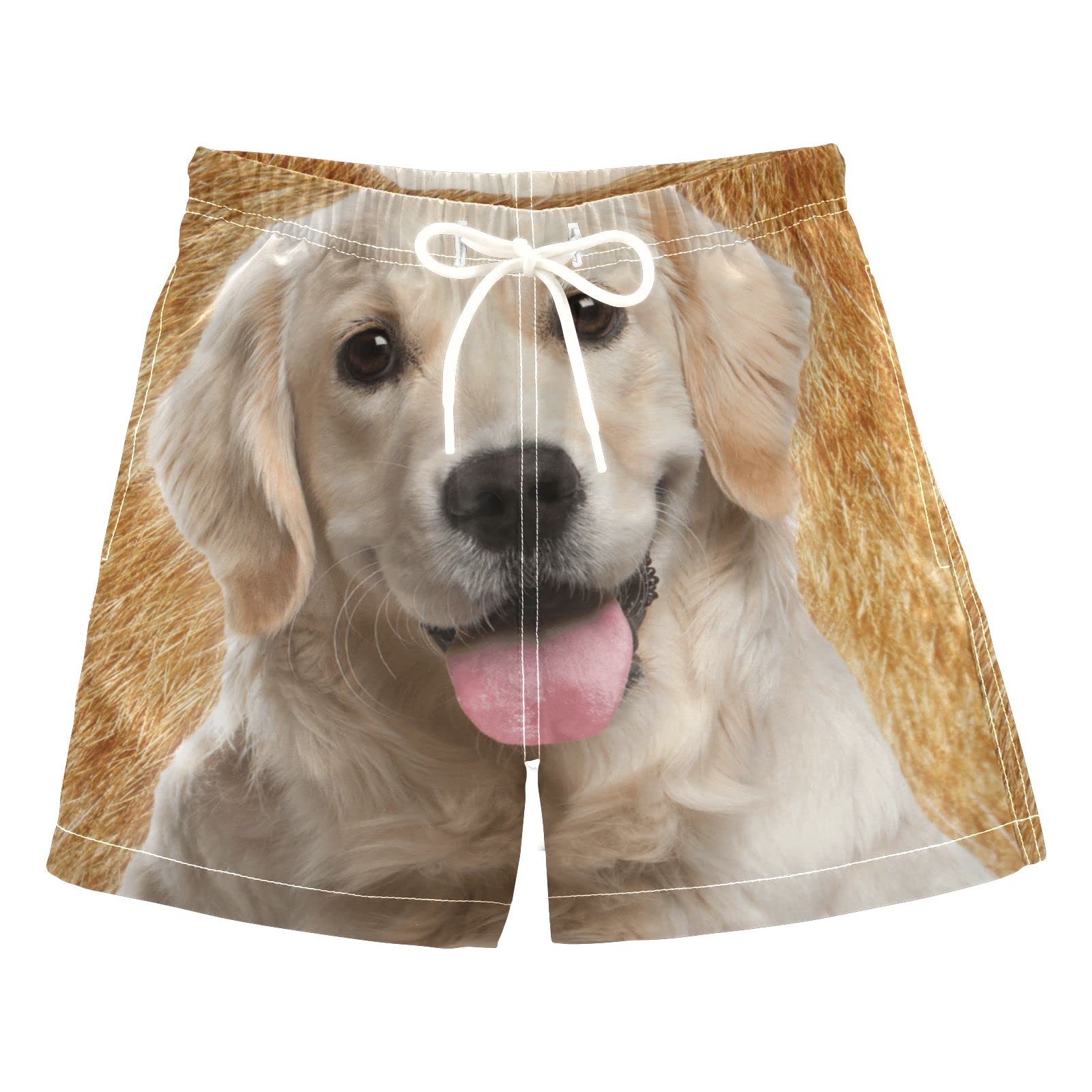 Golden Retriever Swim Trunks for Boys - Quick Dry Board Shorts for Kids, Toddlers & Teens (2T-8) - Perfect for Beach, Pool & Summer Water Activities