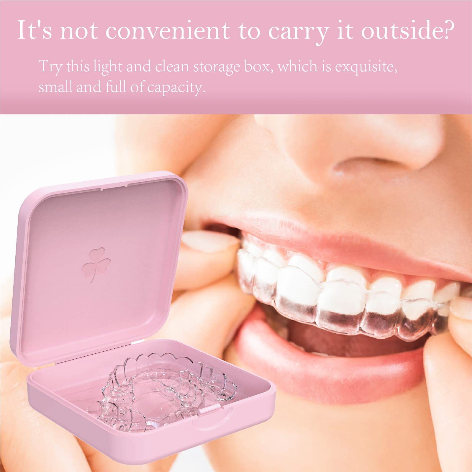 ARGOMAX 4-Piece Orthodontic Retainer Case - Clear Aligner & Braces Storage Box (Pink) | Perfect for Travel, School & Daily Teeth Protection