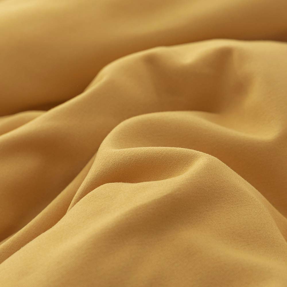 CLOTHKNOW Mustard Yellow King Size Comforter Set - 3 Piece Dark Yellow Bedding Set with 2 Pillowcases | Cozy Turmeric Duvet Cover for Master Bedroom, Guest Room & Dorm