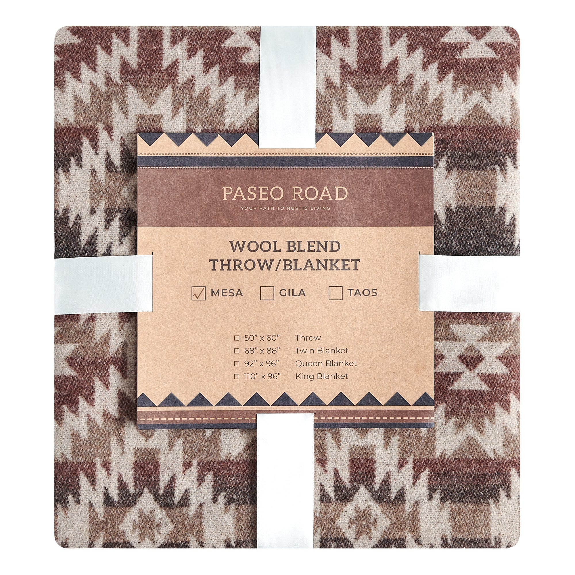 Premium Mesa Wool Blend Blanket - Soft & Warm All-Season Throw Blanket for Couch, Bed, and Outdoor Use - Cozy Home Decor & Camping Essential