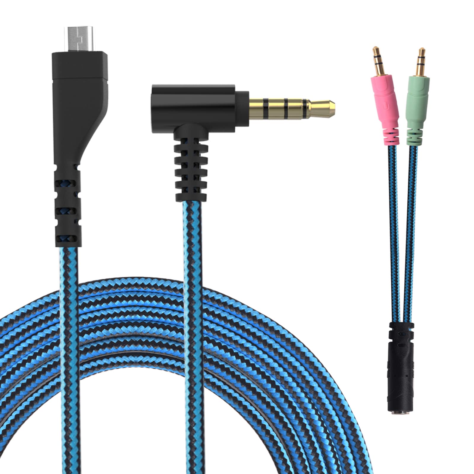 SteelSeries Arctis 5 Replacement Cable - Compatible with Arctis 3/5/7/Prime/Pro Wireless Gaming Headset - 3.5mm Audio Splitter Cord (6.6ft) for PC, PS4, PS5, Xbox - Perfect for Gaming, Streaming & Online Meetings