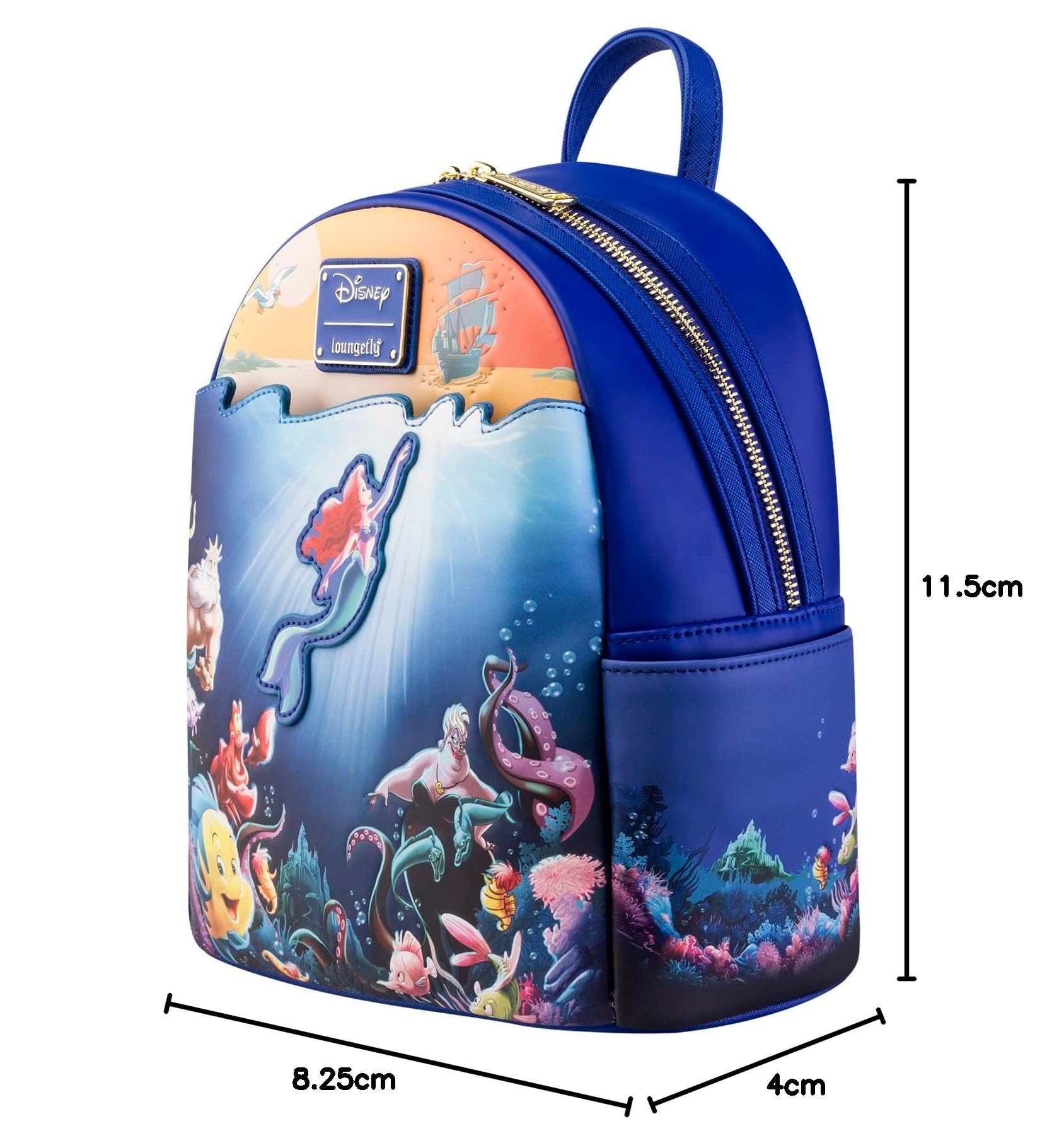 **Loungefly Disney Little Mermaid Backpack - Cute Collectible Disney Princess Bag for Women, Men, Girls & Boys - Official Merchandise & Perfect Gift for Movie Fans - Ideal for Cosplay, Travel & School**