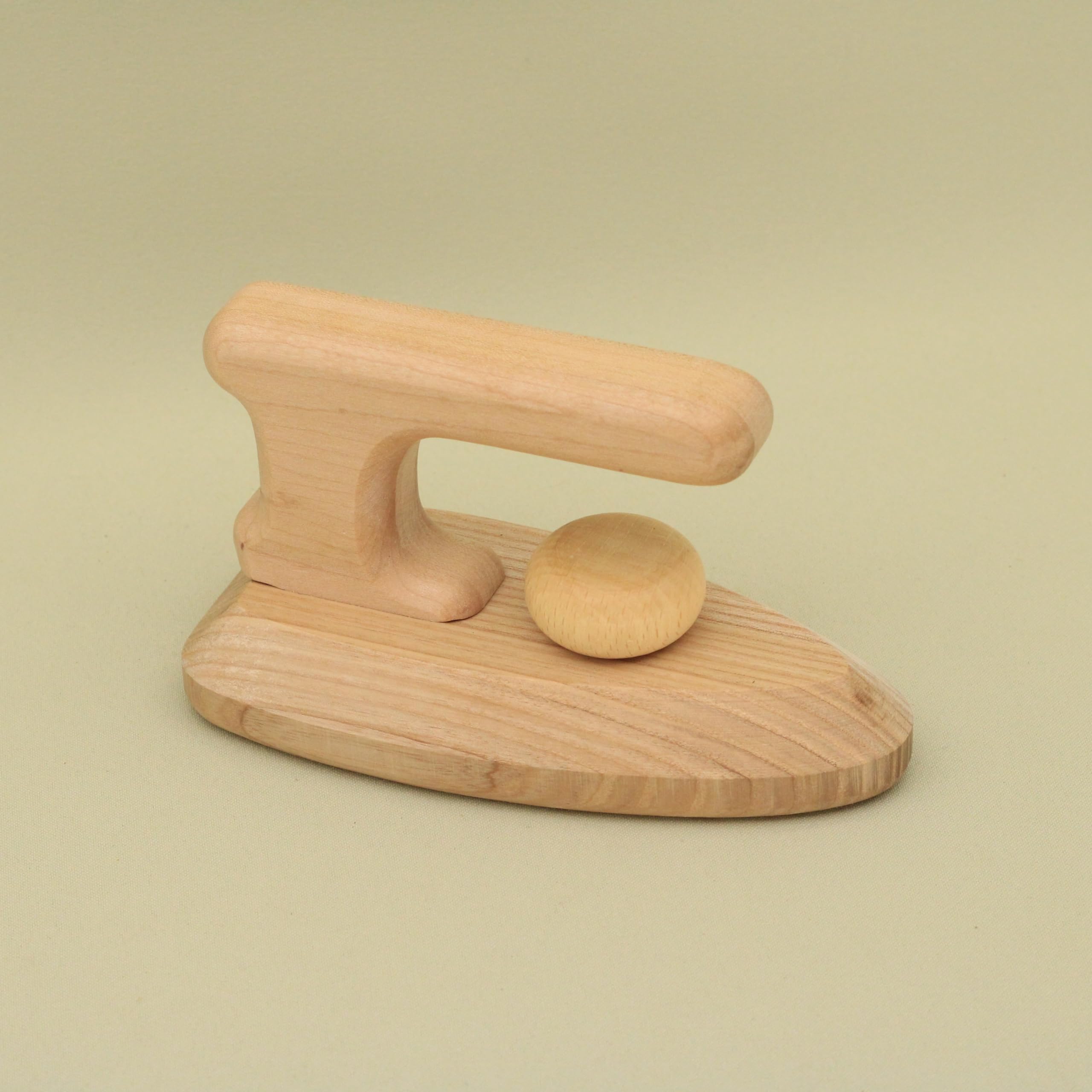 Natural Handmade Wooden Clothing Iron Toy - Montessori & Waldorf Inspired Educational Toy for Kids | Perfect Baby Gift & Pretend Play Dress-Up Accessory | Free Shipping