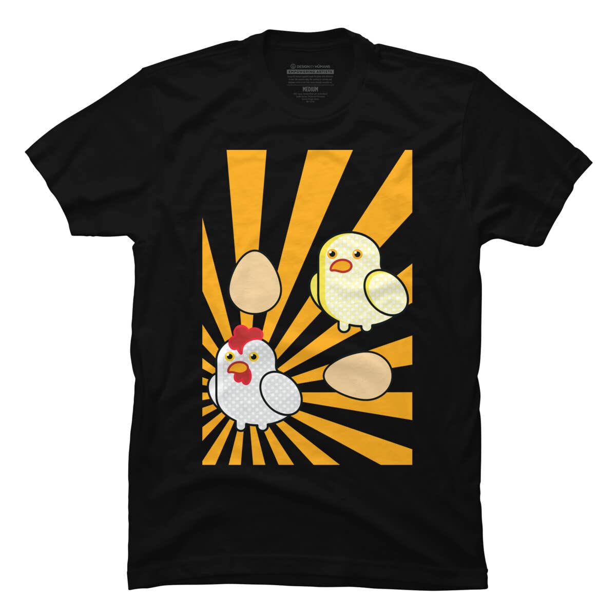 StudioFibonacci Pop Art Chickens Graphic T-Shirt for Men | Unique Artistic Design Cotton Tee | Casual Wear & Gift for Art Lovers